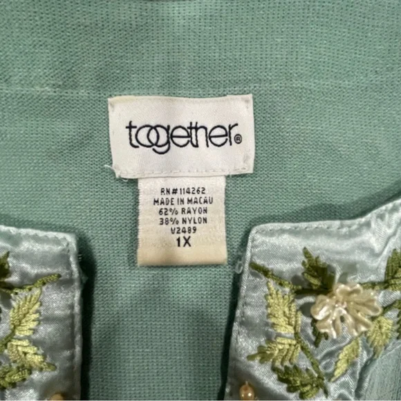 Together Aqua Cardigan with Bead Sequin and Embroidery Detail - Picture 6 of 10